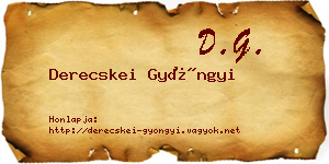 Derecskei Gyöngyi névjegykártya