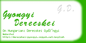 gyongyi derecskei business card